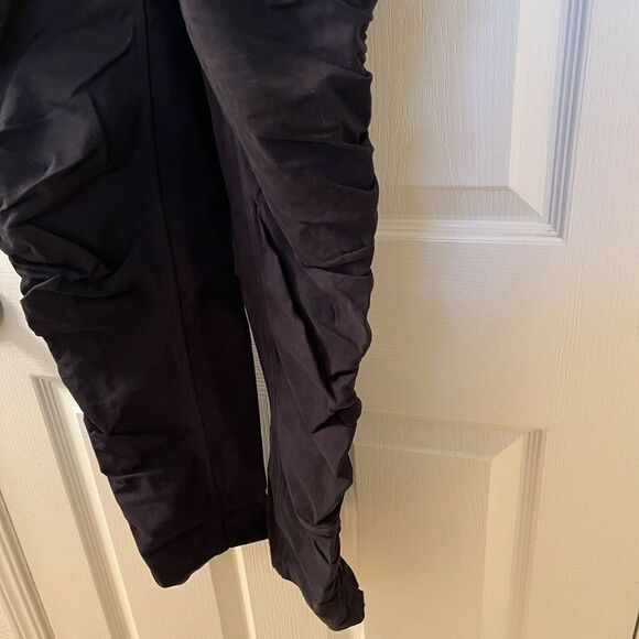 Robert Rodriguez Black Ruched Stretch Cotton Pants Slim Fit Women's Size 10 - Picture 8 of 16